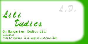 lili dudics business card